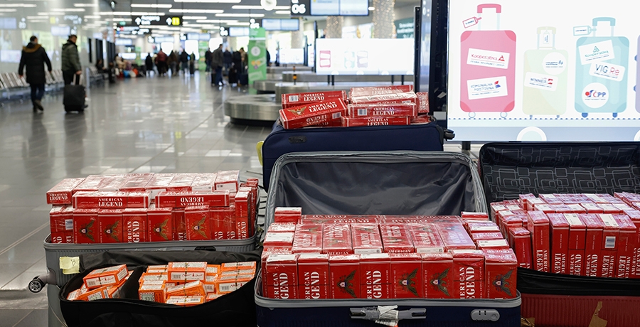 Zigarettenaufgriff Flughafen Wien